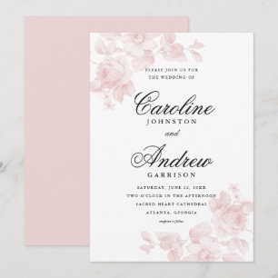 Vintage floral wedding invitation