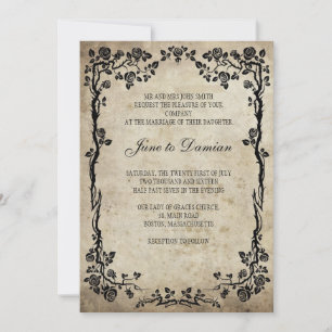 Vintage Floral Wedding Invitation