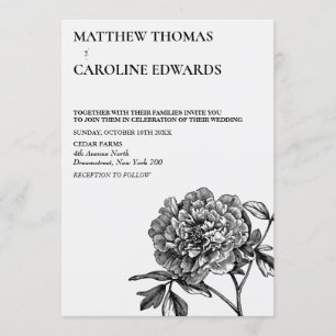 Vintage Floral Wedding Invitation