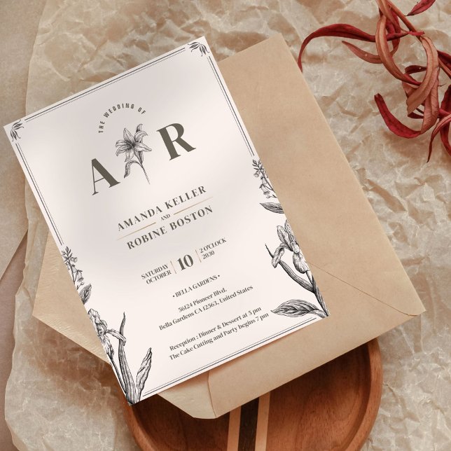 Vintage Floral Wedding Invitation (Creator Uploaded)