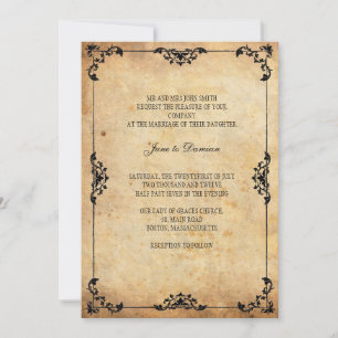 Vintage Floral Wedding Invitation