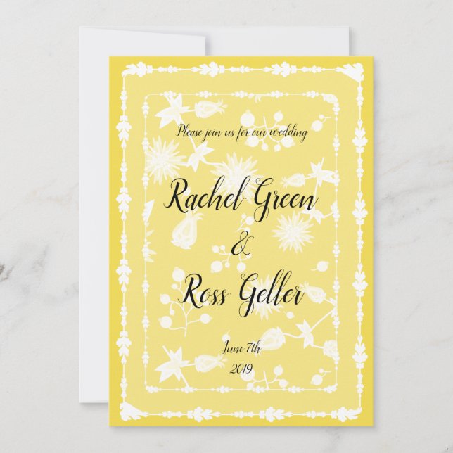 Vintage floral wedding invitation (Front)