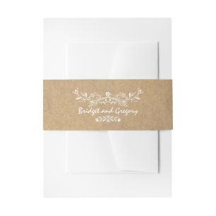 Vintage Floral Wedding Invitation Belly Band