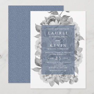 Vintage Floral Wedding Invitation Slate