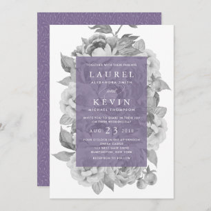 Vintage Floral Wedding Invitation Violet