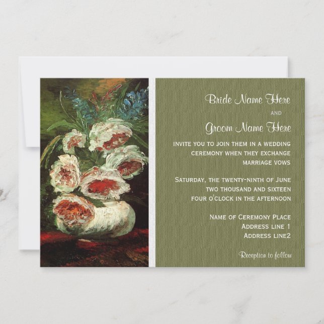 Vintage floral wedding invitations. invitation (Front)