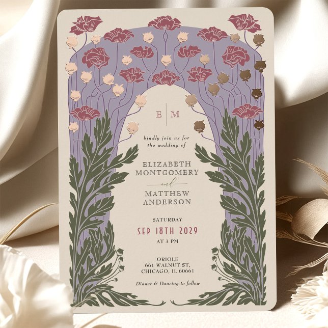 Vintage Floral Wedding Lavender Rose Gold (Creator Uploaded)