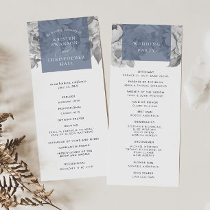 Vintage Floral Wedding Program Slate