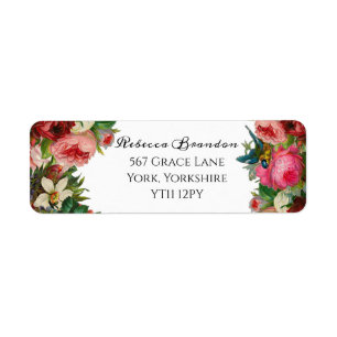 Vintage Floral Wedding Return Address Label