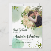 Vintage Floral Wedding Save the Date Card