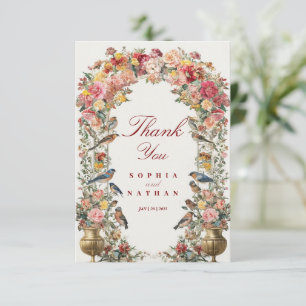 Vintage Floral Wedding Thank You Card