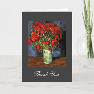 Vintage floral wedding thank you note Van Gogh Card