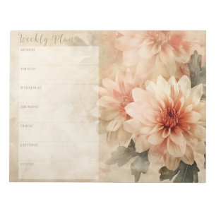 Vintage Floral Weekly Planner Personal Stationery Notepad