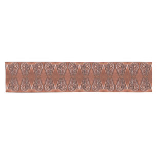 vintage floral western country tooled leather rose short table runner