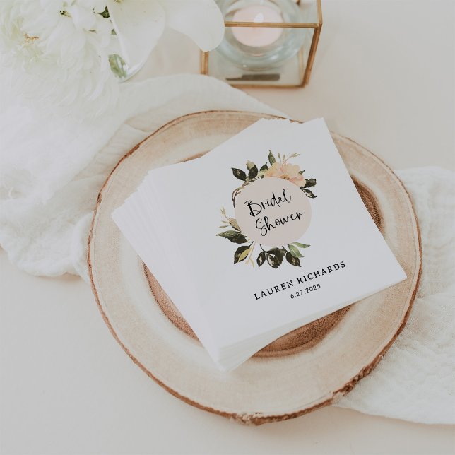 Vintage Floral | White Bridal Shower Napkins (Pretty vintage floral napkins for your bridal shower)