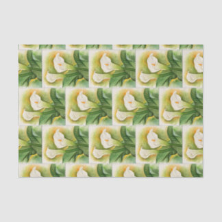 Vintage Floral White Magnolia Flowers Watercolor Tissue Paper
