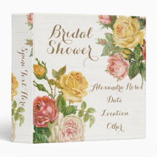 Vintage Floral Whitewash Spring Bridal Shower Binder