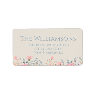Vintage Floral Wildflower Return Address Label