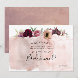 Vintage Floral Will You Be My Bridesmaid Invitation