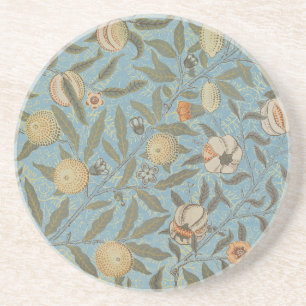 Vintage Floral William Morris Fruit Blue Floral Coaster