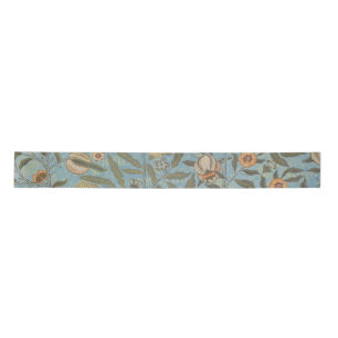 Vintage Floral William Morris Fruit Blue Floral Satin Ribbon