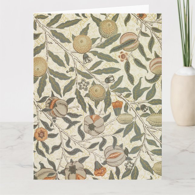 Vintage Floral William Morris Fruit Card (Front)