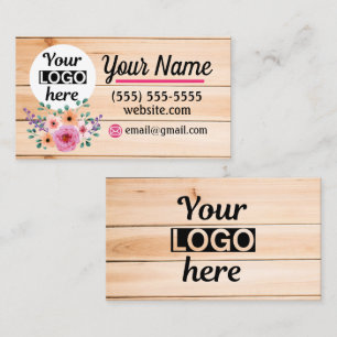 Vintage Floral Wood background business card