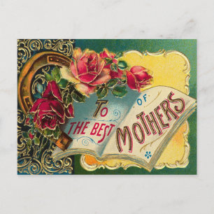 Vintage Floral World's Best Mom Postcard