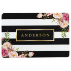 Vintage Floral Wrap Classic Black White Stripes