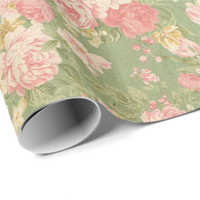 Vintage Floral Wrapping Paper (Roll Corner)