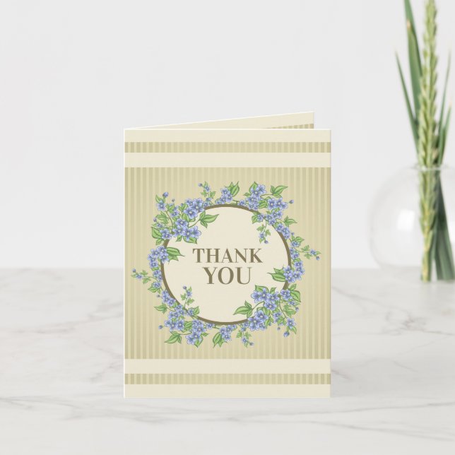 Vintage Floral Wreath, Customer Thank You Card (Front)