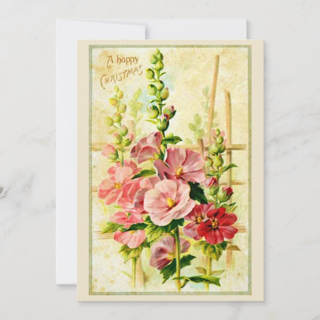 VINTAGE FLORALS CHRISTMAS CARD (Front)