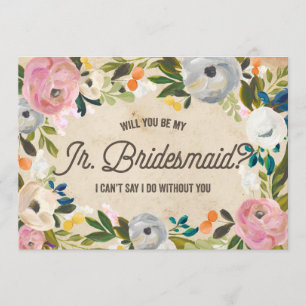 Vintage Florals Junior Bridesmaid Invitation