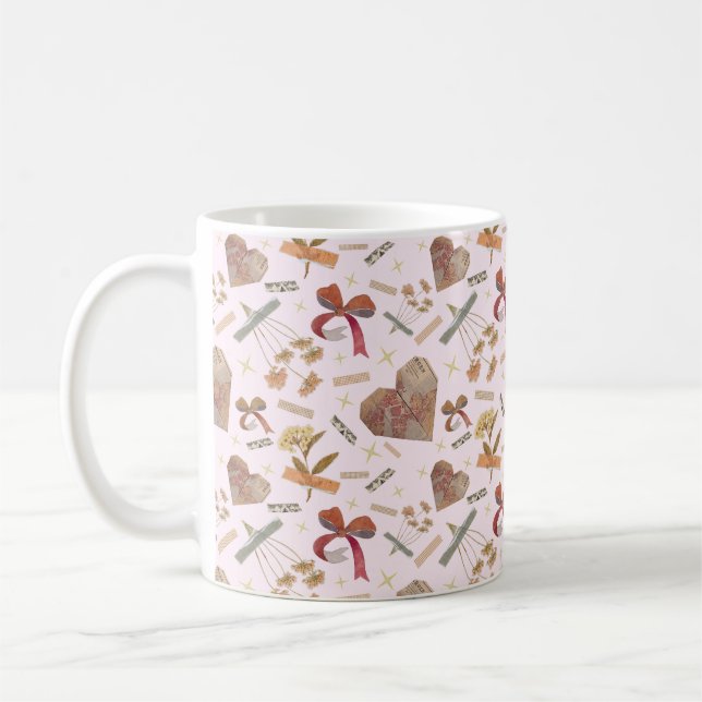 Vintage Florals & Paper Hearts Mug (Left)