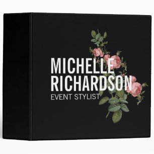 Vintage Florals Texte en gras sur Classeur personn