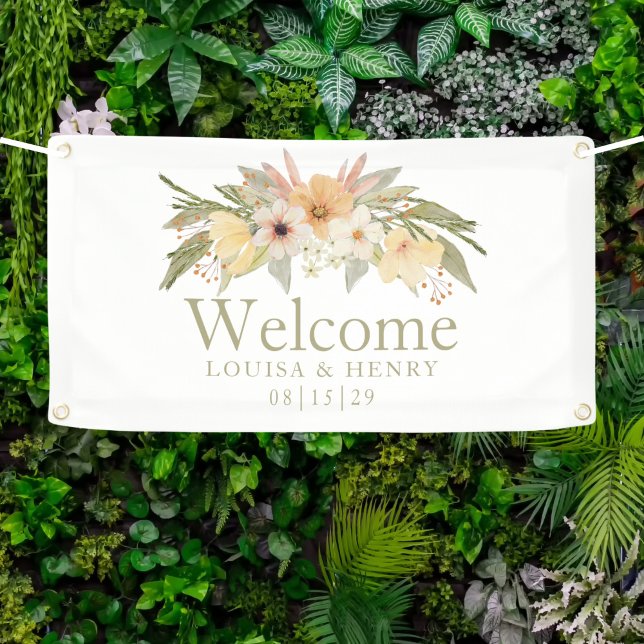 Vintage Florals Welcome Wedding Banner (Creator Uploaded)