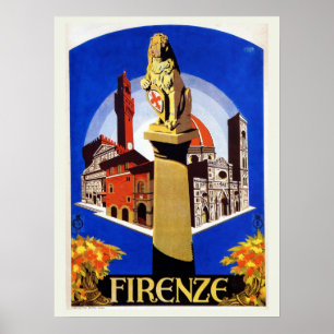 Vintage Florence 1920s Italian travel Poster