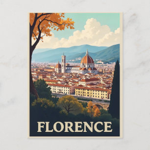 Vintage Florence Italy Cathedral Travel Postcard