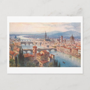 Vintage Florence Skyline Postcard
