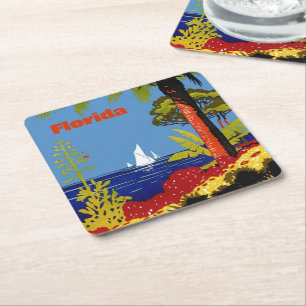 Vintage Florida, add text, Coaster
