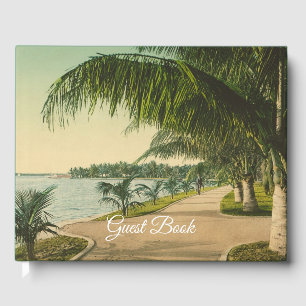 Vintage Florida Beach Scene Guest Book