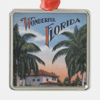 Vintage Florida Brochure Metal Ornament