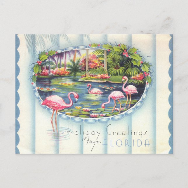 Vintage Florida Christmas Greetings Postcard (Front)
