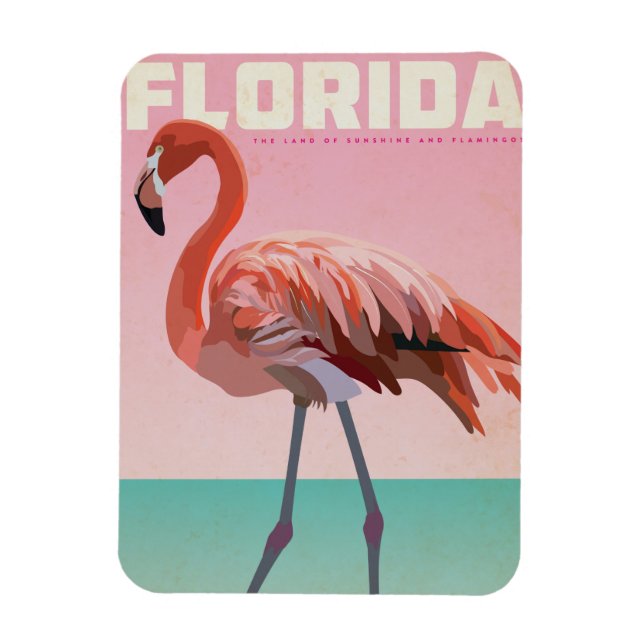 Vintage florida flamigo travel  magnet (Vertical)