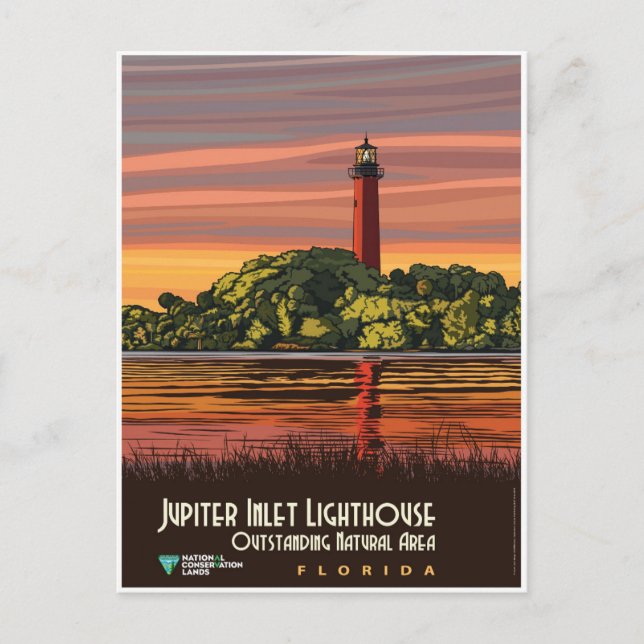 Vintage Florida Jupiter Inlet Lighthouse Postcard (Front)