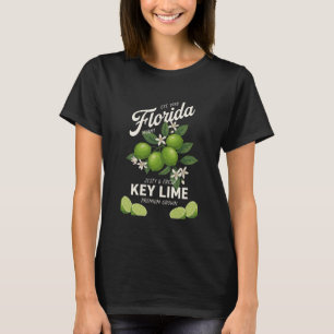 Vintage Florida Key Lime Miami Botanical Fruit Art T-Shirt