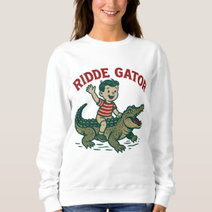 Vintage Florida Kitsch Ridde Gator Retro Alligator Sweatshirt