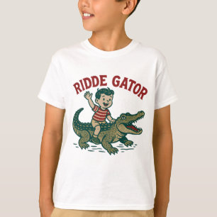 Vintage Florida Kitsch Ridde Gator   Retro Kids T-Shirt