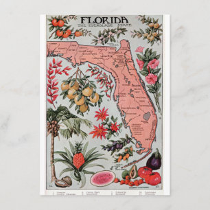 Vintage Florida Map Invitation