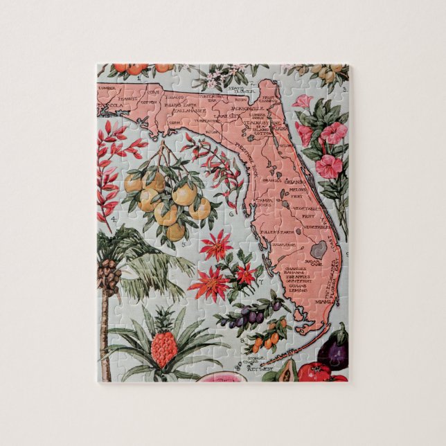 Vintage Florida Map Jigsaw Puzzle (Vertical)